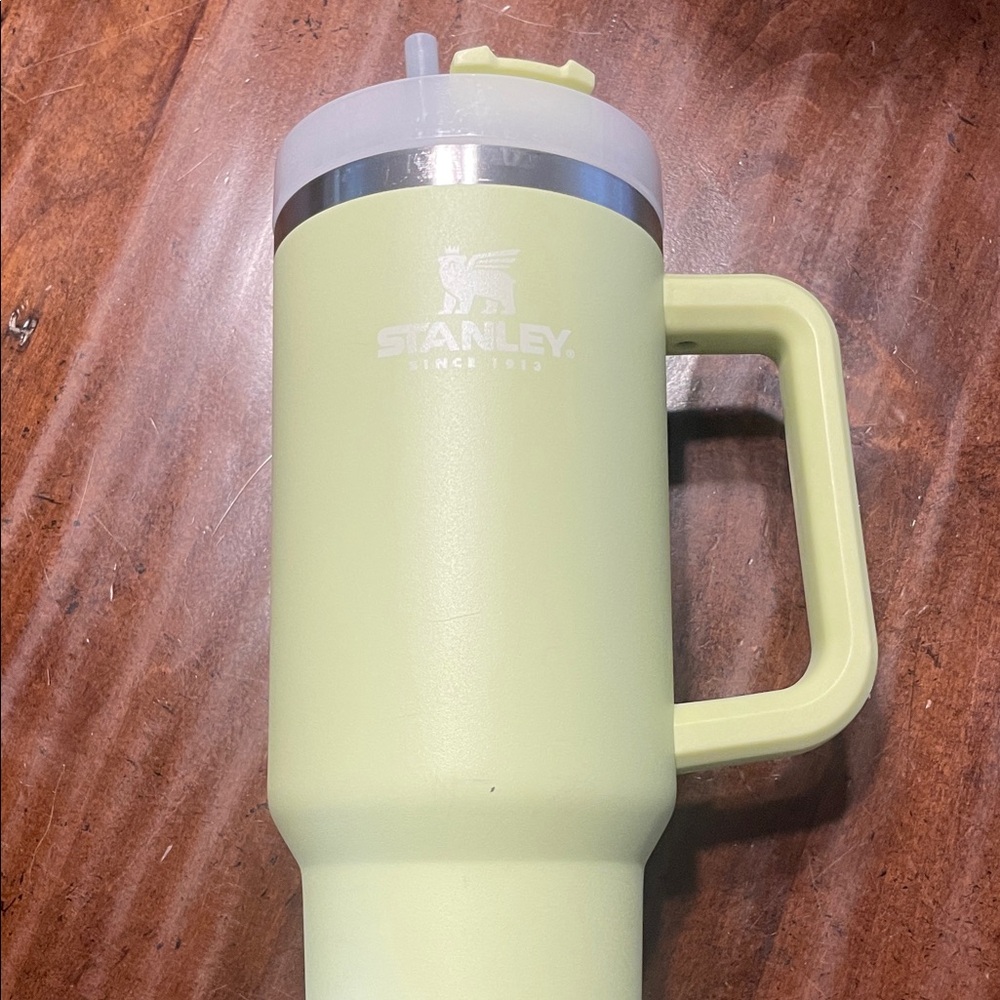 Stanley Mint Green Travel Mug with Silver Accent